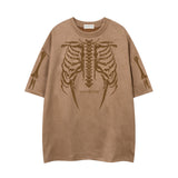 Men’s Suede T-Shirt - Skull Skeleton Printed My Store 