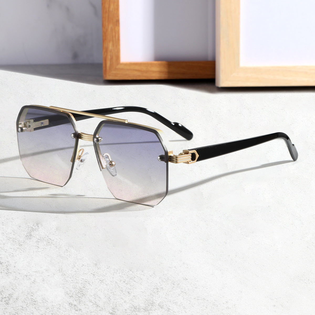 Men’s Fashion Sunglasses - Versatile Silver Gold My Store  14.99