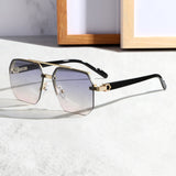 Men’s Fashion Sunglasses - Versatile Silver Gold My Store  14.99