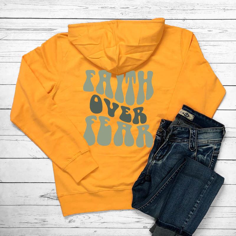 Faith Over Fear Women's Printed Hoodie My Store  28.66