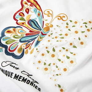 Short-Sleeve Butterfly Light-Changing T-Shirt – Cartoon Embroidery Fashion - MRC STORE