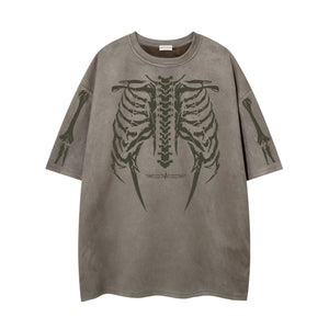 Men’s Suede T-Shirt - Skull Skeleton Printed My Store  36.50