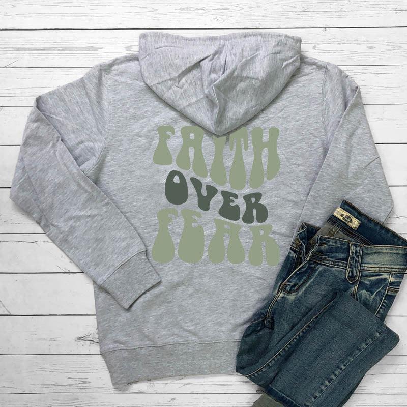 Faith Over Fear Women's Printed Hoodie My Store  28.66