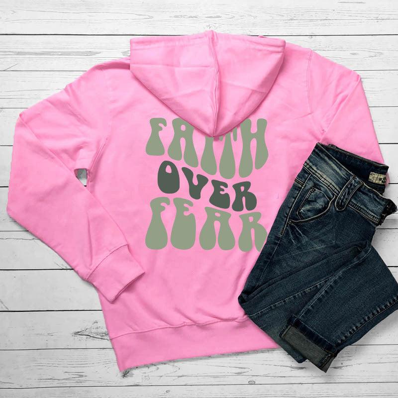 Faith Over Fear Women's Printed Hoodie My Store  28.66