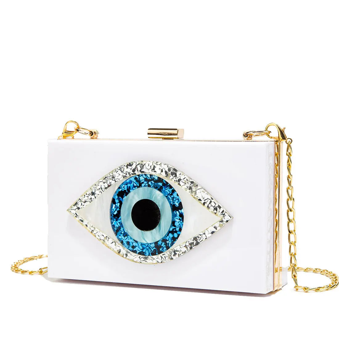 o shape chain Marbling pearl white evil eye Acrylic Purse Box Clutch Luxury Handbags Women Bga Designer Messenger Summer Acrylic My Store  29.45