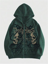 Skull Print Harajuku Hooded Sweatshirt MRC STORE  40.00