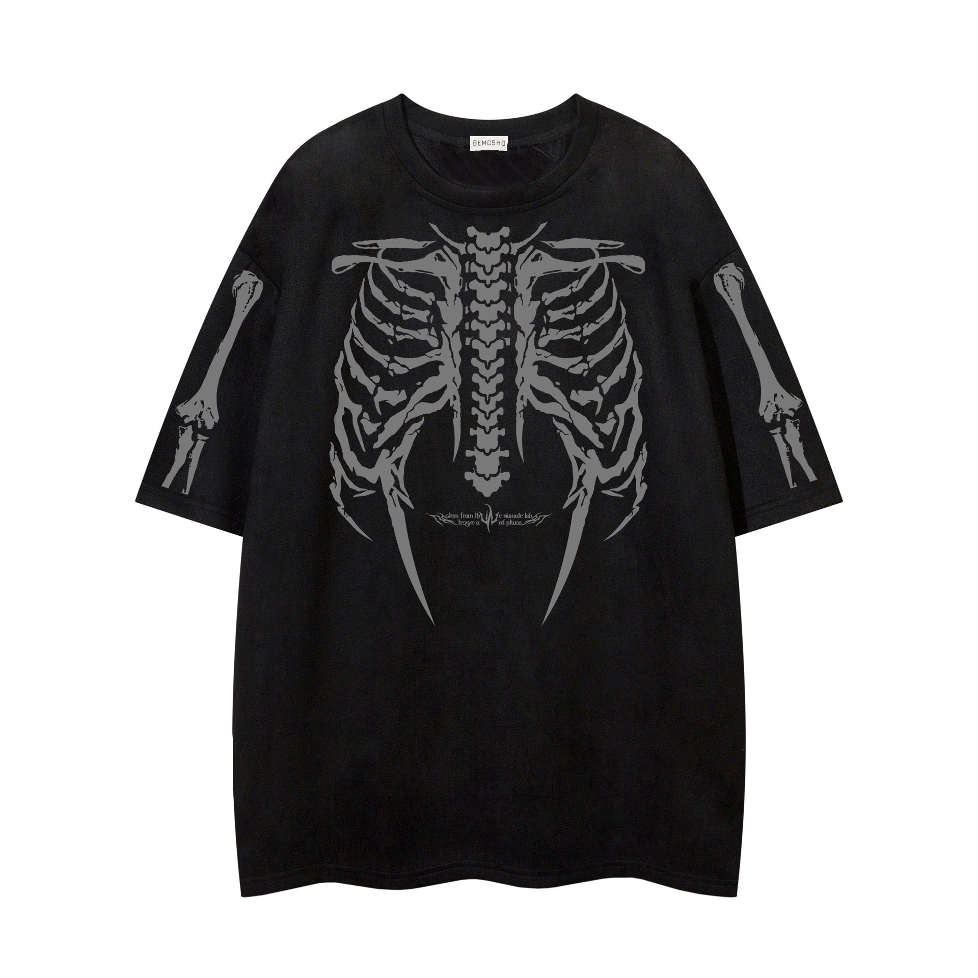 Men’s Suede T-Shirt - Skull Skeleton Printed My Store 