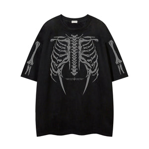 Men’s Suede T-Shirt - Skull Skeleton Printed My Store 