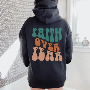 Faith Over Fear Women's Printed Hoodie My Store  28.66