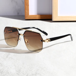 Men’s Fashion Sunglasses - Versatile Silver Gold My Store  14.99