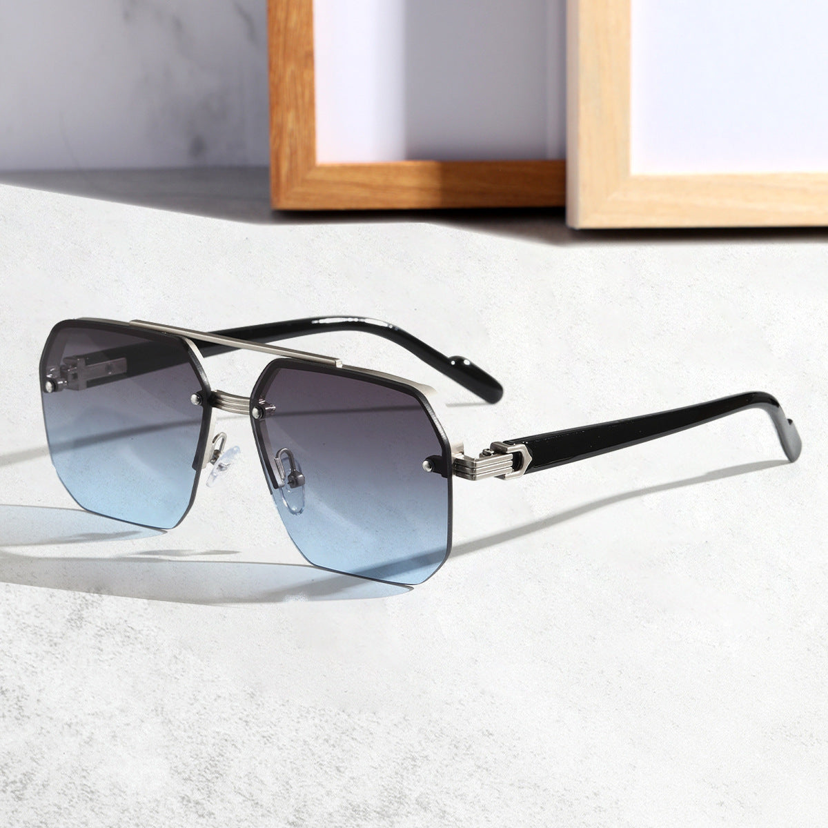 Men’s Fashion Sunglasses - Versatile Silver Gold My Store  14.99