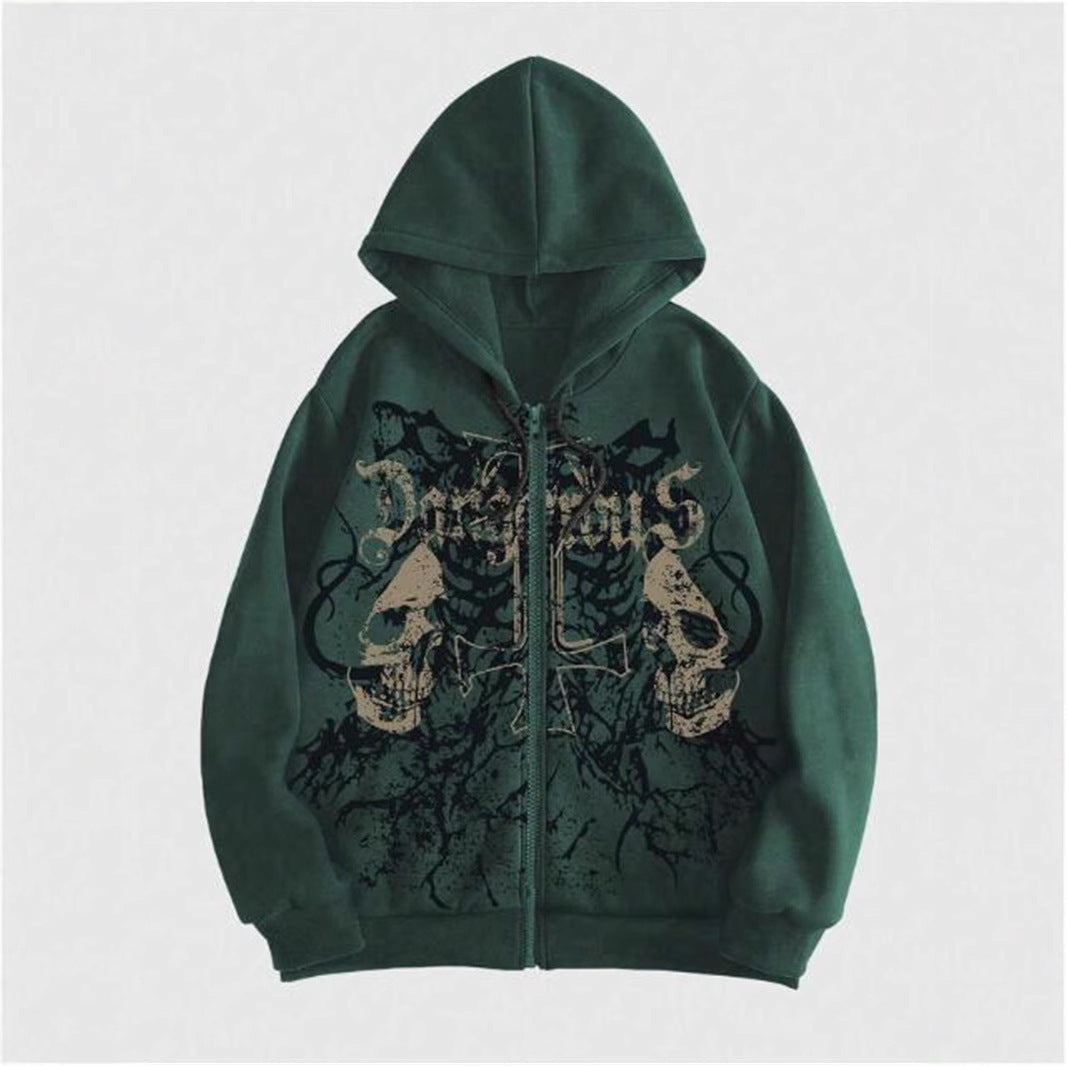 Skull Print Harajuku Hooded Sweatshirt MRC STORE 