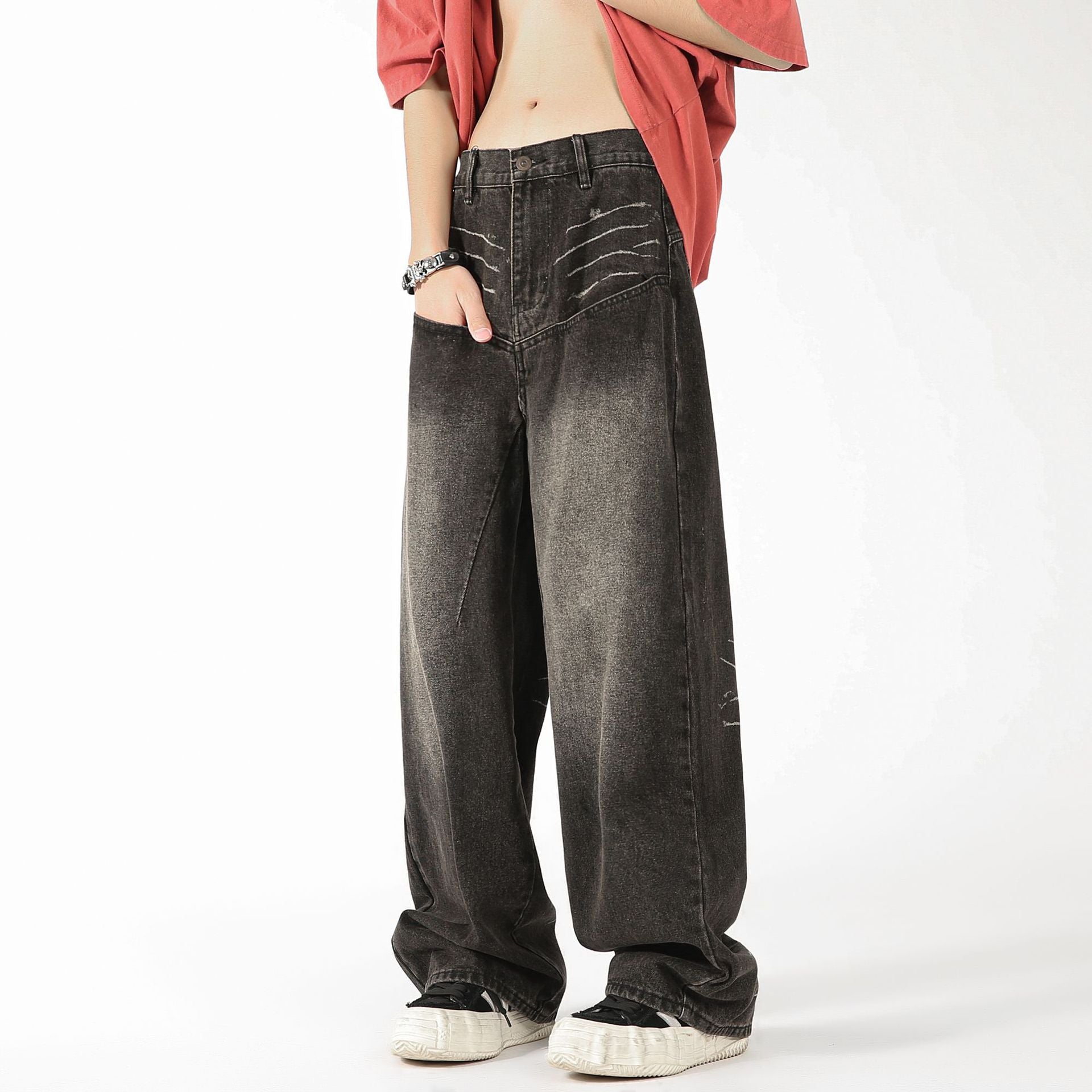 Fashion Men's Straight Loose Wide-leg Pants My Store