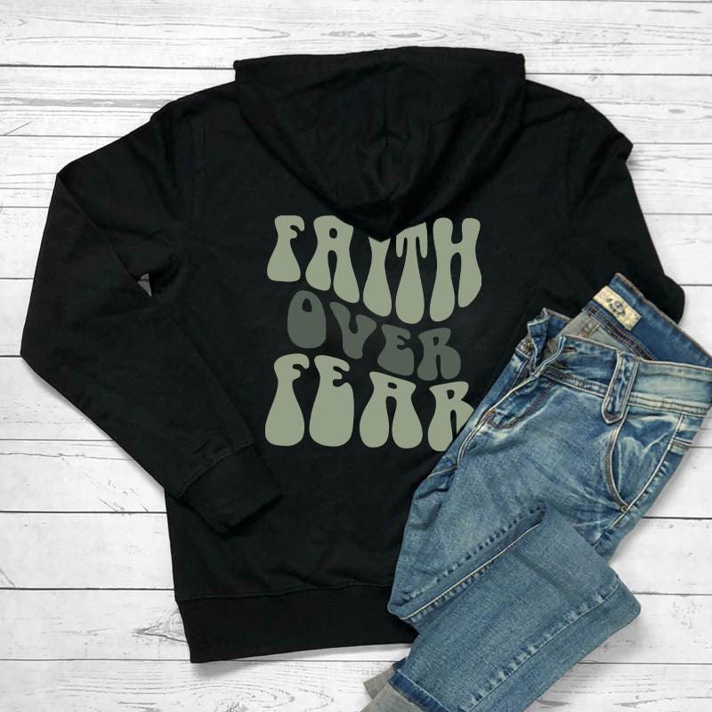 Faith Over Fear Women's Printed Hoodie My Store  28.66