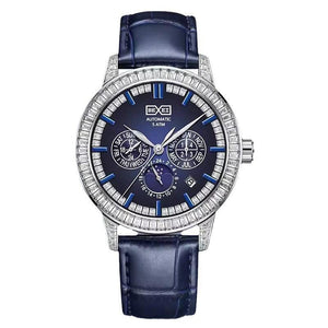 BEXEI 9157 Luxury Men's Watch – Blue Crystal Bezel, 46 Zircons, 5ATM Waterproof - MRC STORE