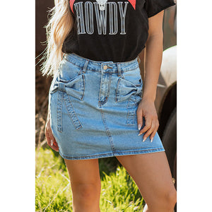 Women’s High Waist Denim Skirt - Trendy A-Line My Store 