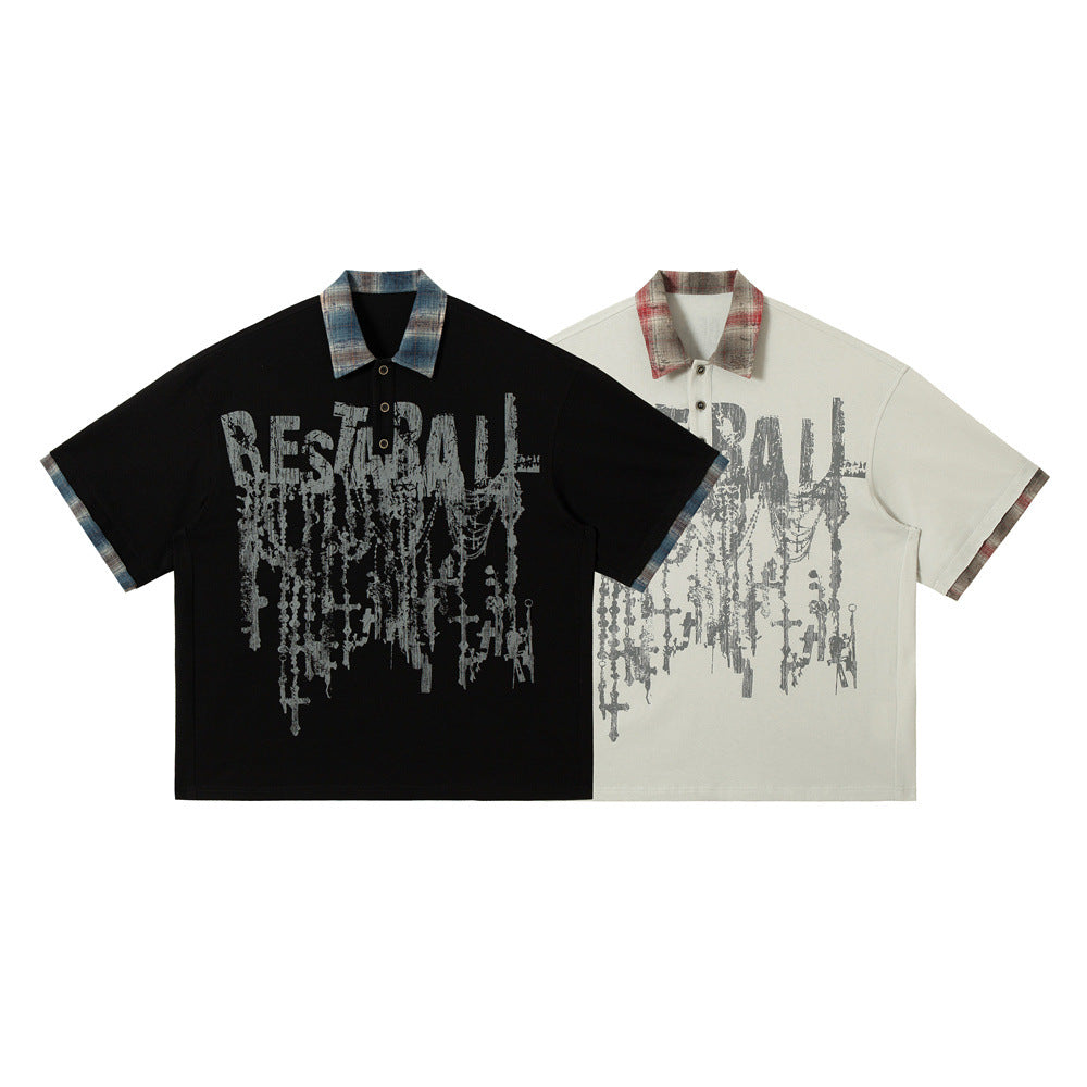 Men’s Graffiti Top - Loose Short-Sleeve Street Shirt My Store 