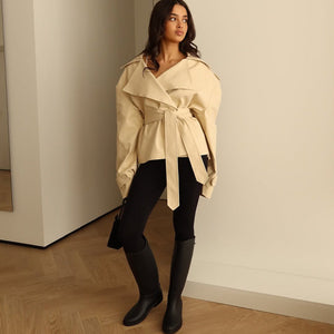 Fashion Waist-Controlled Long-Sleeved Coat MRC STORE  48.00