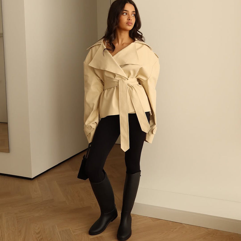 Fashion Waist-Controlled Long-Sleeved Coat MRC STORE  48.00