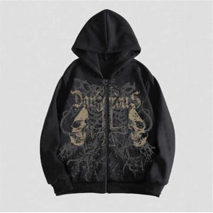 Skull Print Harajuku Hooded Sweatshirt MRC STORE 