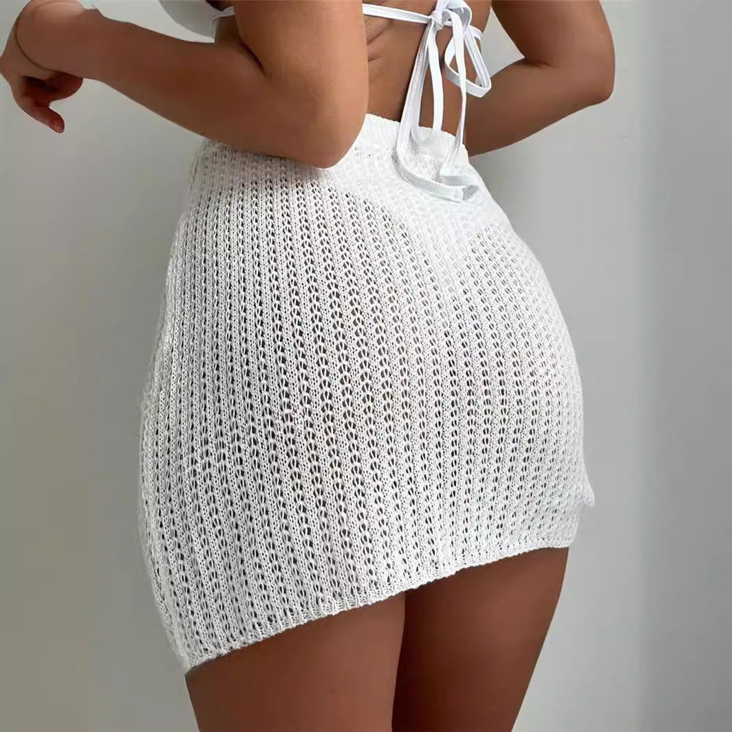 Women’s See-Through Skirt - Beach Knitted Hollow My Store 