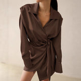 Slim-Fit Long Sleeve Mini Bodycon Dress MRC STORE  75.45