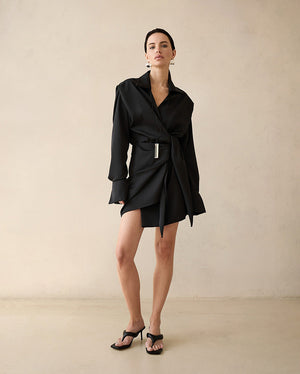 Slim-Fit Long Sleeve Mini Bodycon Dress MRC STORE 