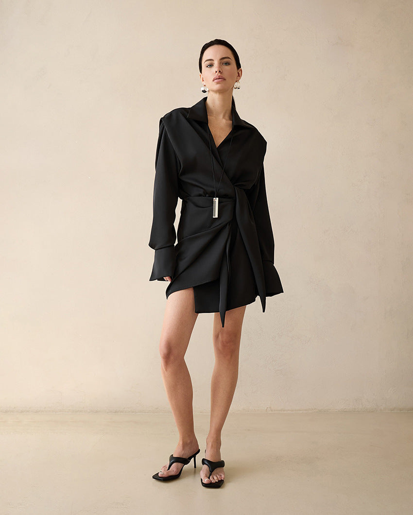 Slim-Fit Long Sleeve Mini Bodycon Dress MRC STORE 