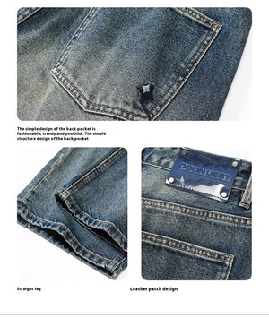 American Retro Hanging Loose Wide Leg Jeans for Men – Vintage Denim Style My Store 