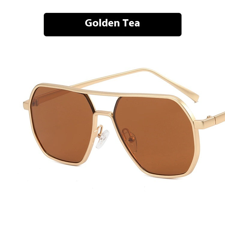 Men’s UV Sunglasses - Double Beam Gold Gray My Store  14.95