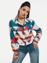 Women’s Color Block Printed Crop Top My Store  39.00