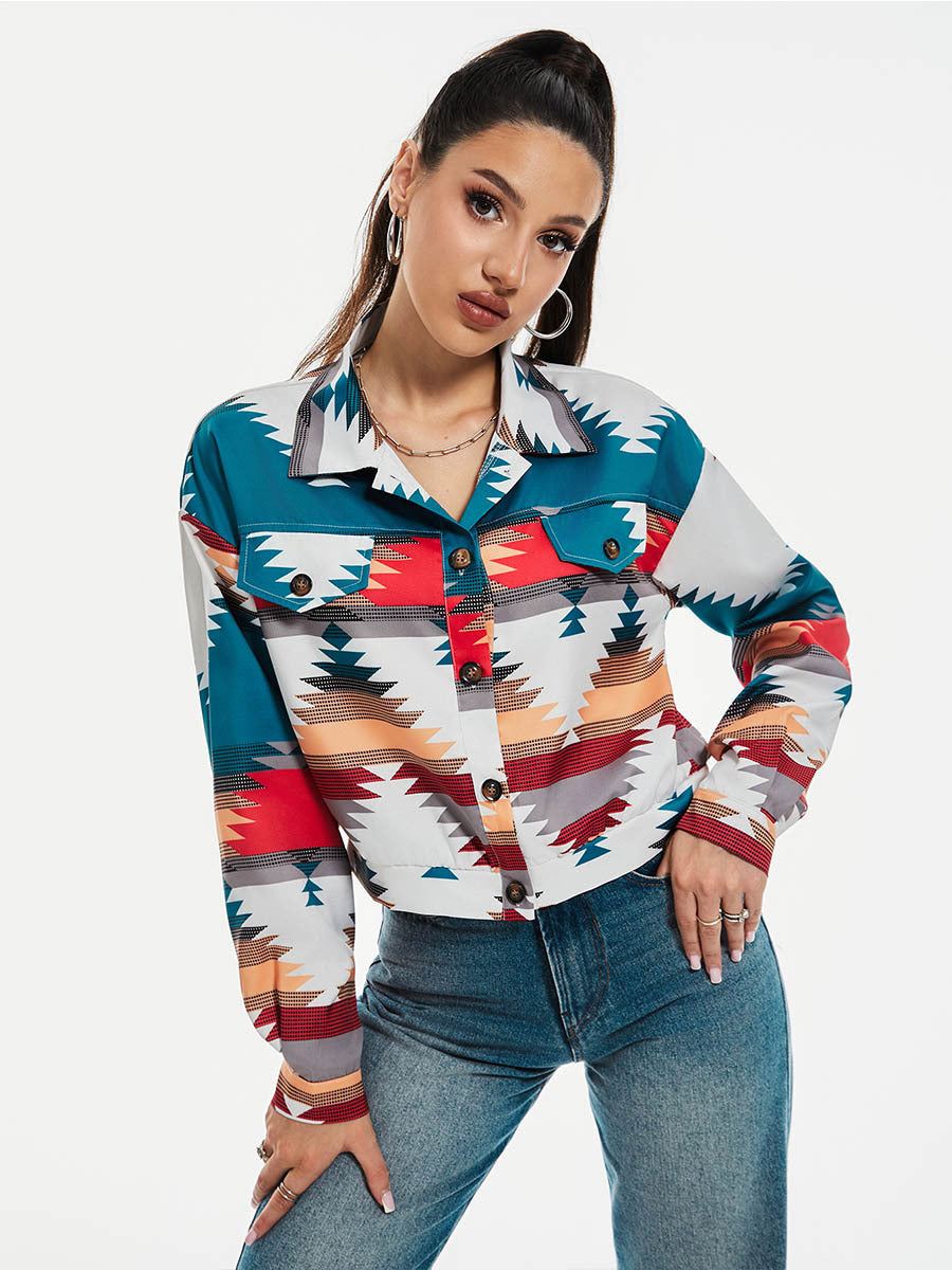 Women’s Color Block Printed Crop Top My Store  39.00