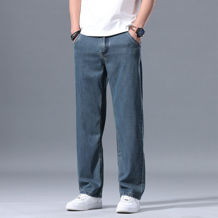Men’s Lyocell Jeans - Loose Straight Casual My Store  40.63