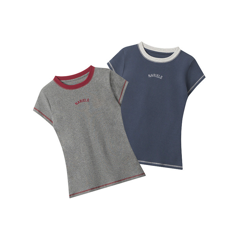 Women’s Embroidered Round Neck Tee My Store 