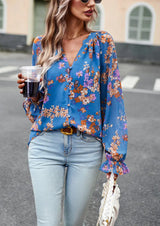 Chic Floral V-Neck Blouse My Store  25.92