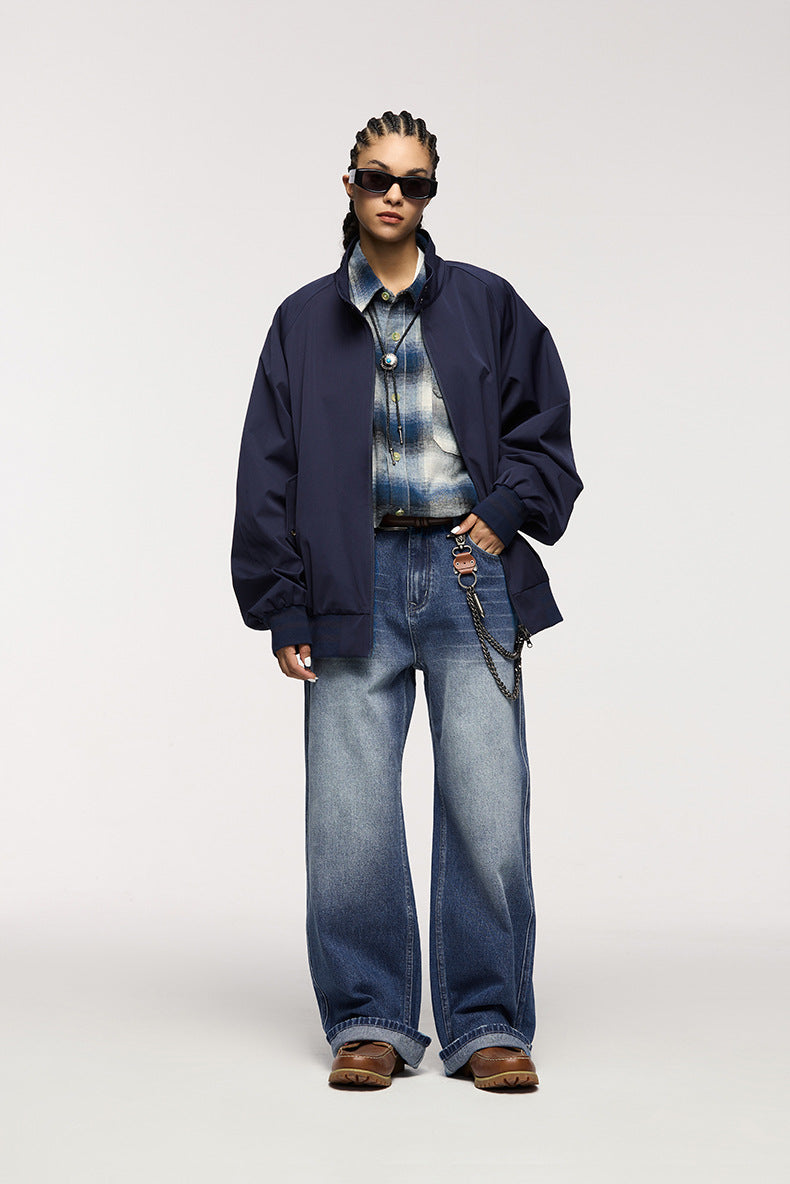 Men’s Wide Leg Jeans - Washed Cut Trousers My Store 