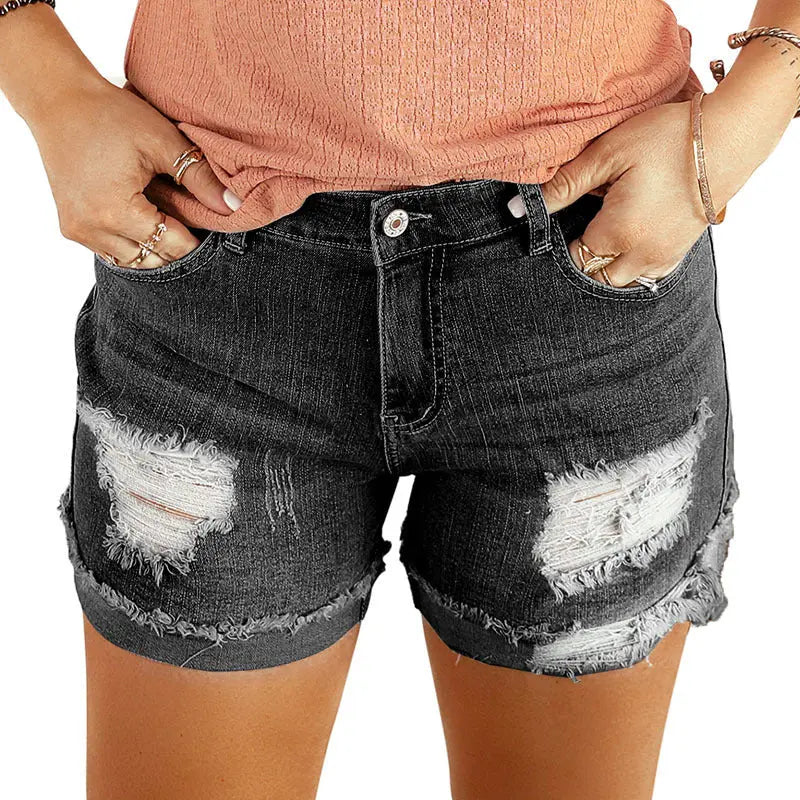 Washed & Frayed Casual Shorts My Store  27.64