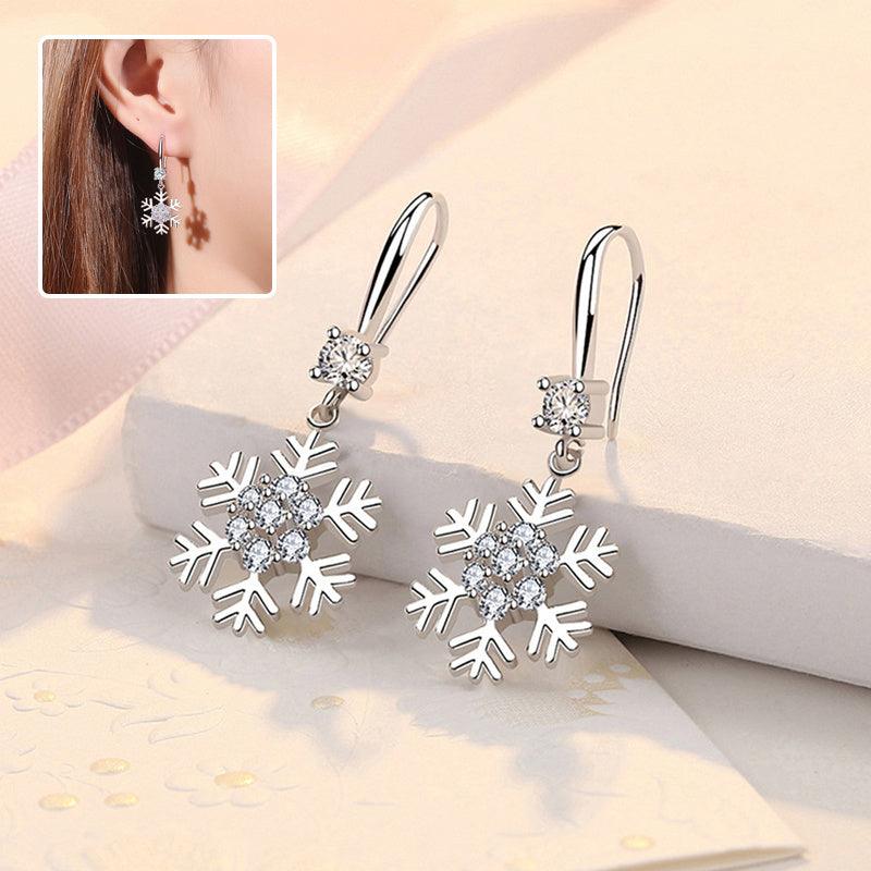 Elegant Snowflake Rhinestone Earrings – Perfect Christmas Jewelry for Women My Store 