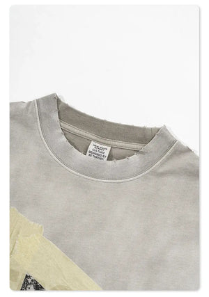 Oversized Washed Letter T-Shirt My Store 