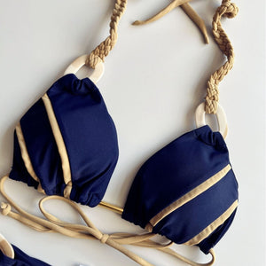 Women’s Lace-Up Bikini - Solid Color Swimsuit My Store 