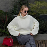 Women’s White Pullover Loose Sweater My Store 