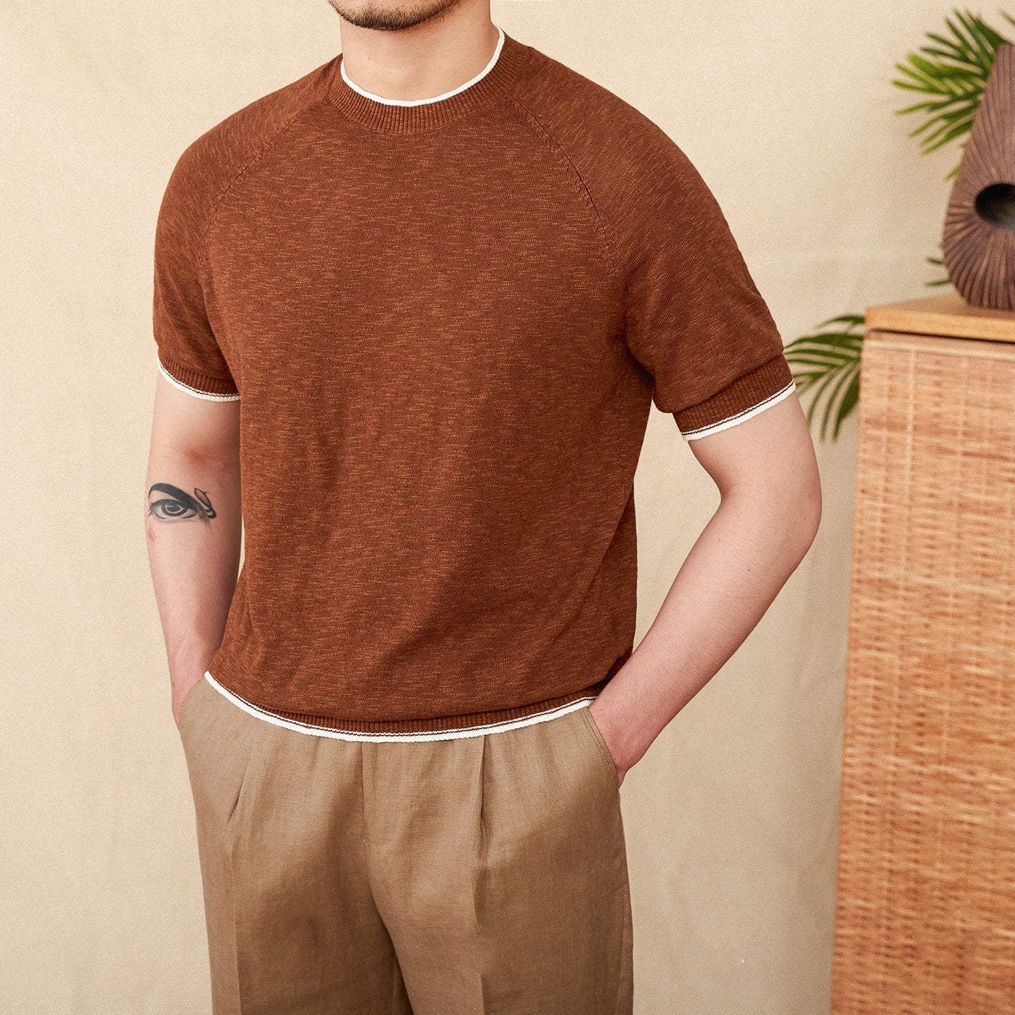 Men’s Casual T-Shirt - Breathable Linen Cotton My Store 