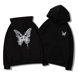 American Retro Butterfly Print Hoodie - MRC STORETopMy StoreAmerican Retro Butterfly Print Hoodie - MRC STOREMRC STORECJWY199943404DWBlack Without Velvet2XL