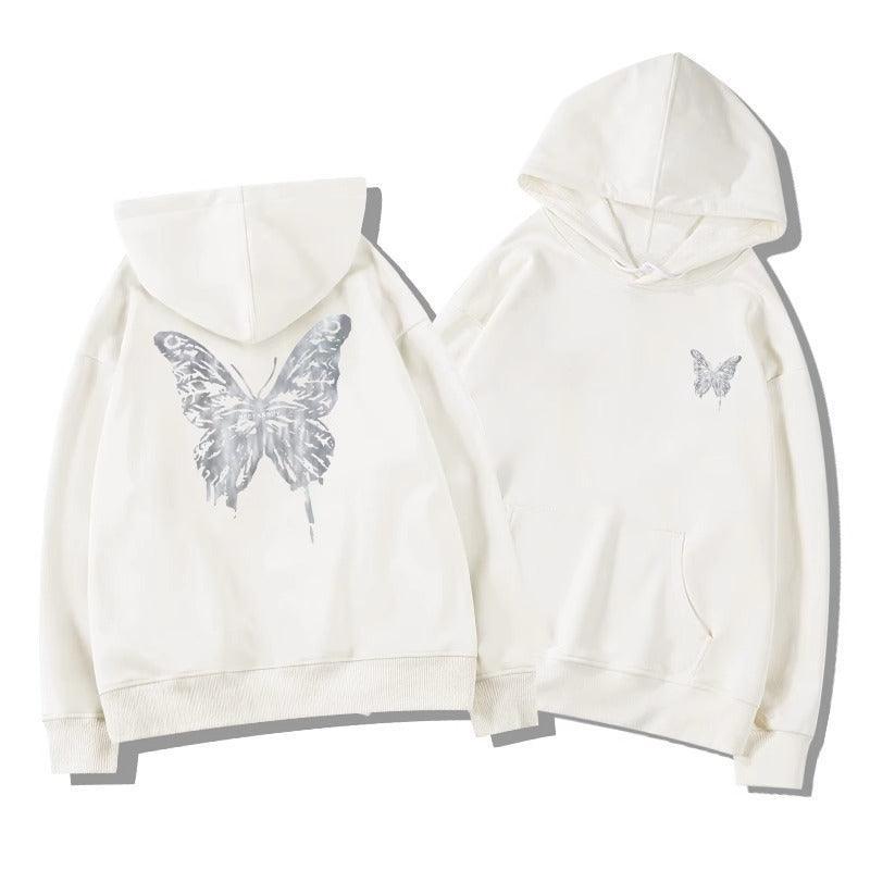 American Retro Butterfly Print Hoodie - MRC STORETopMy StoreAmerican Retro Butterfly Print Hoodie - MRC STOREMRC STORECJWY199943404DWBlack Without Velvet2XL