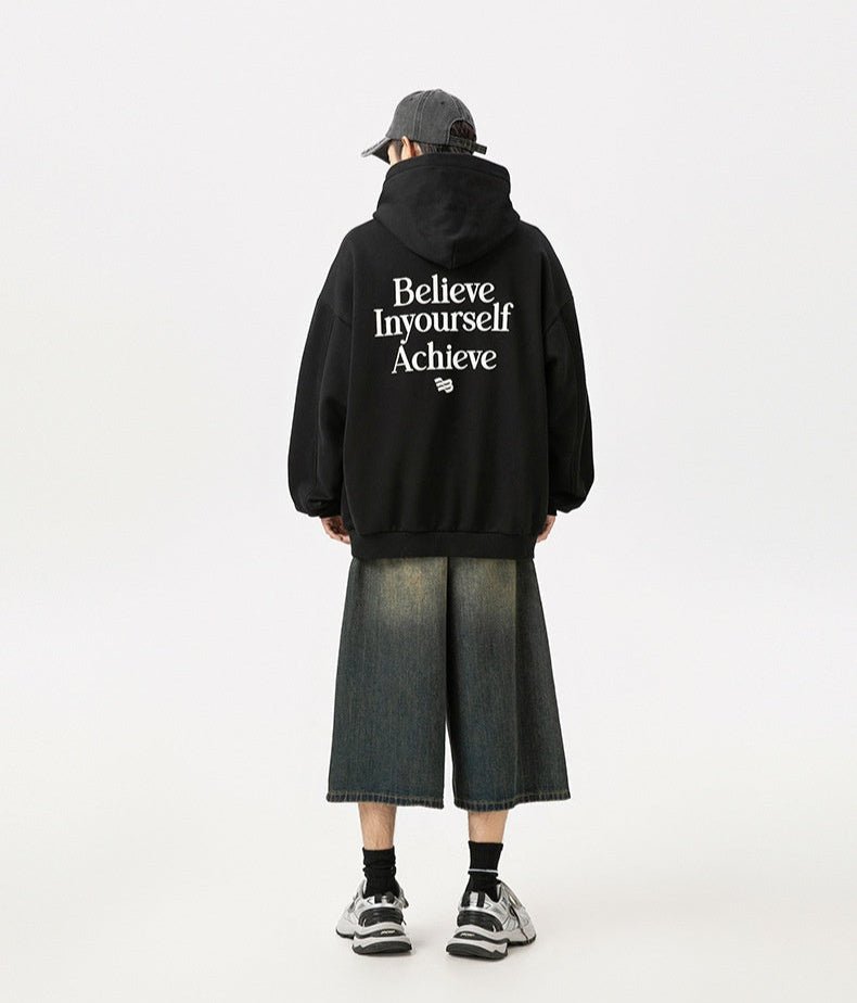 American Retro Hooded Sweater - MRC STOREHoodieMRC STOREPerson wearing a black hoodie with motivational text on the back, standing against a white background.MRC STORECJWY217727810JQApricotL