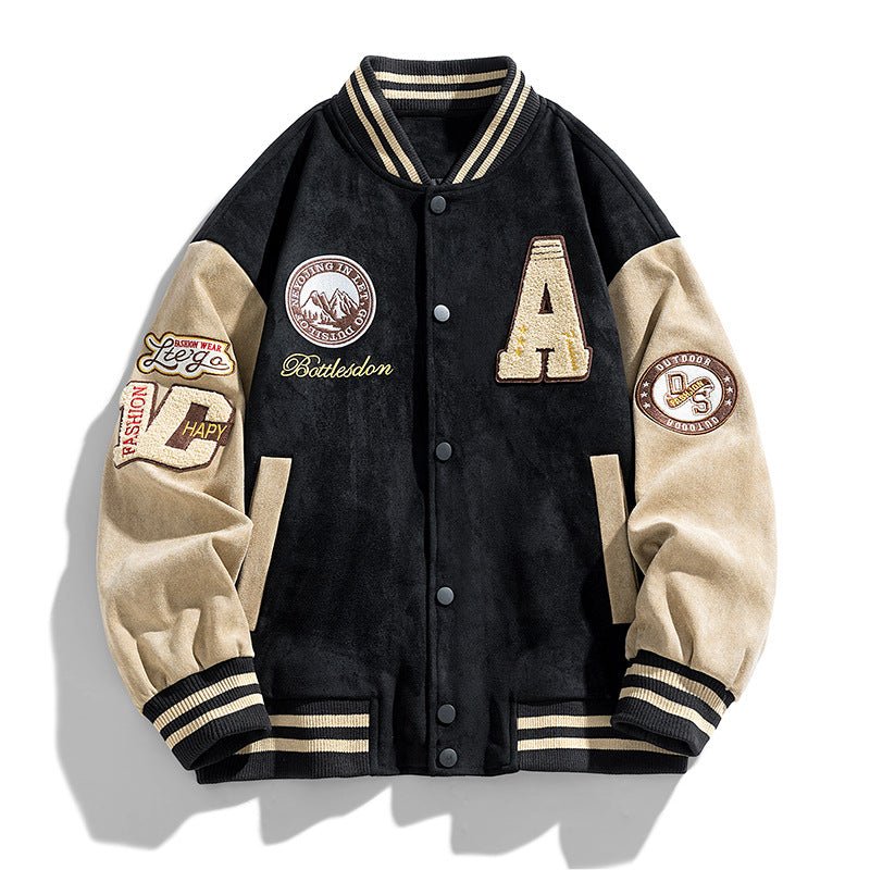 American Retro Loose Letter Baseball Jacket - MRC STOREJacketsMy StoreAmerican Retro Loose Letter Baseball JacketMRC STORECJXZ225204304DWBlack2XL