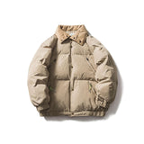 American Retro Pure Color Short Down Coat - MRC STORETopMRC STOREAmerican Retro Pure Color Short Down Coat - MRC STOREMRC STORECJPK210977102BYKhakiL