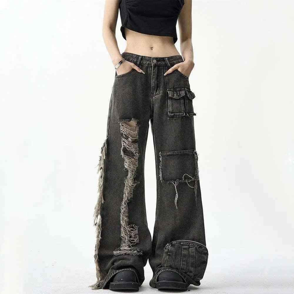 American Ripped Cargo Jeans - MRC STOREbottomsMRC StoreAmerican Ripped Cargo JeansMRC STORECJNZ208412705EVBlack2XL