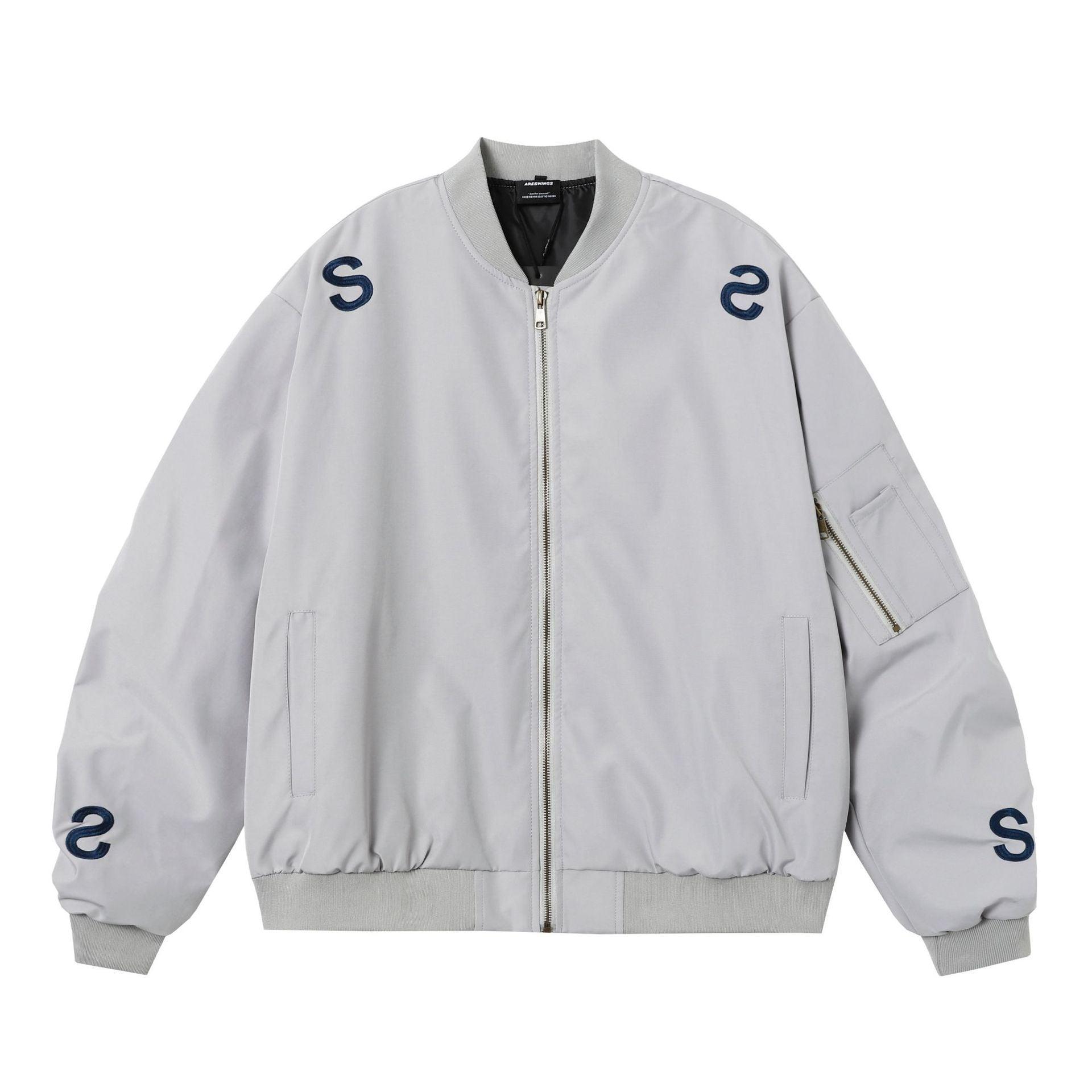 American Street Style Embroidered Letter Flight Jacket - MRC STOREJacketsMRC STOREAmerican Street Style Embroidered Letter Flight Jacket for Teenagers - MRC STOREMRC STORECJXZ222936608HSGrayL