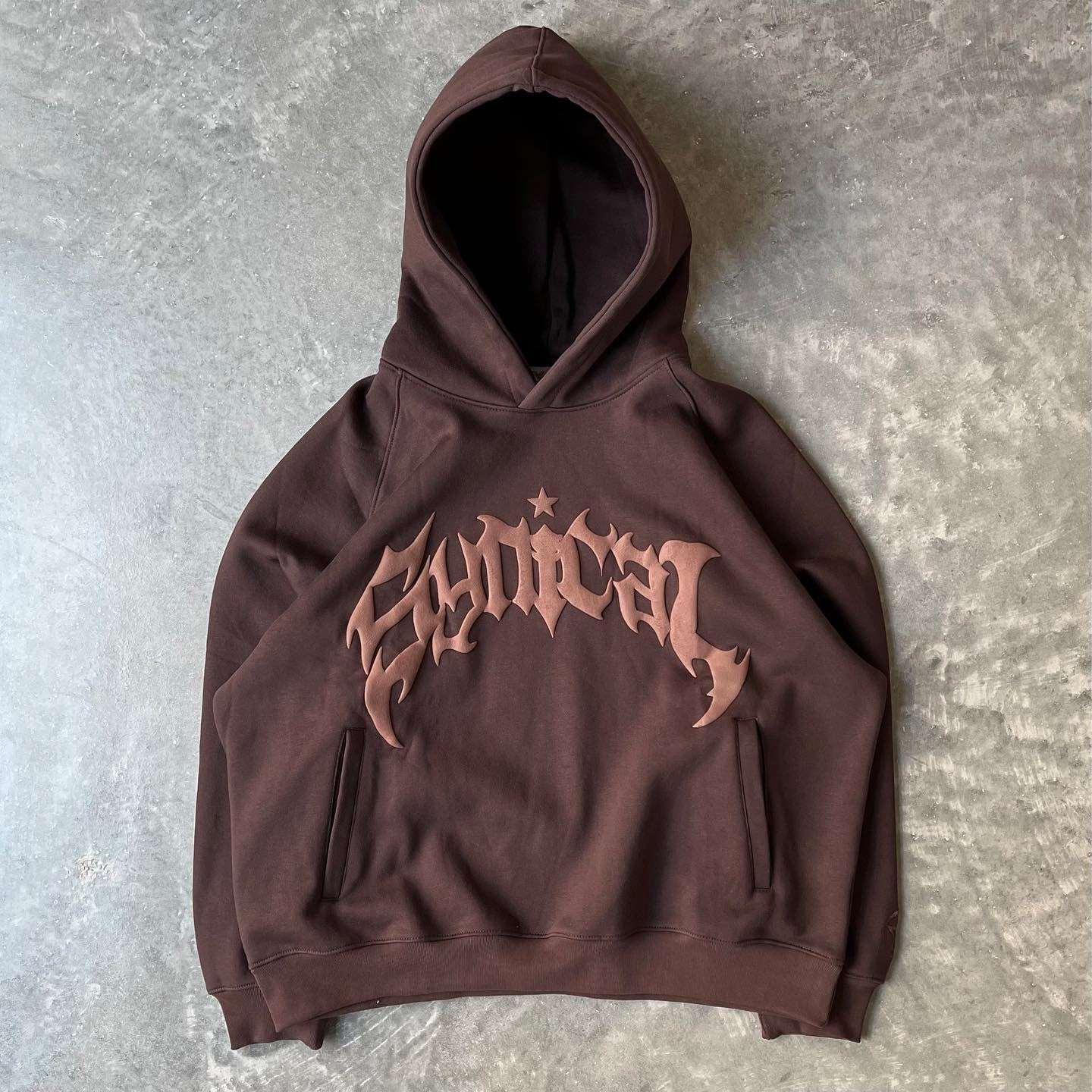 American Vintage Zipper Hoodie Trendy Gothic Letter Print - MRC STORETopMy StoreAmerican Vintage Zipper Hoodie Trendy Gothic Letter Print - MRC STOREMRC STORECJWY189474616PKBrown2XL